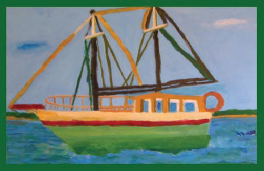 Painting of a sailing boat